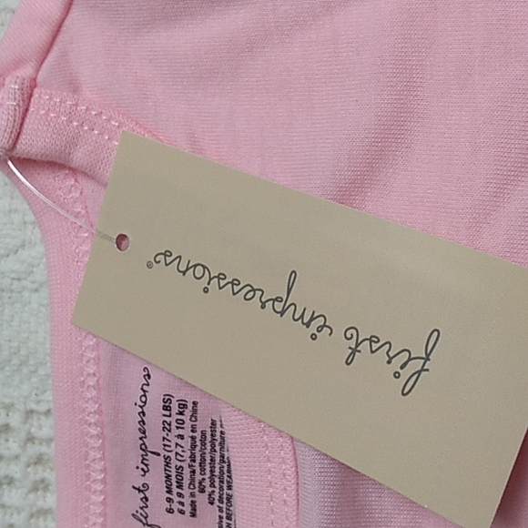 Pink First Impressions Girls t-shirt w Cats & Fuzzy Hearts 6-9 Months - Picture 8 of 9